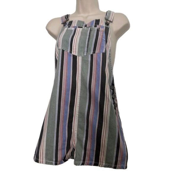 RVCA TOWNHOUSE MULTICOLORED OVERHALLS SIZE XS‎ - Picture 2 of 11